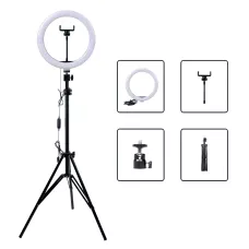 Кільцева світлодіодна лампа LED Ring Fill Light з штатива висота 2 м, діаметр 26 см, 5500 К
