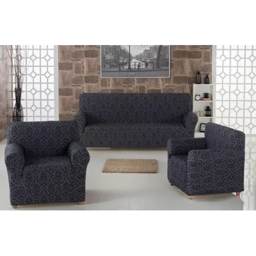 Комплект чохлів на диван і два крісла Жаккард Milano Home Concept Karna, універсальний розмір, різні кольори - фото 2