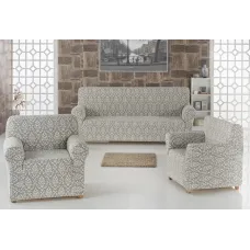 Комплект чохлів на диван і два крісла Жаккард Milano Home Concept Karna, універсальний розмір Сірий