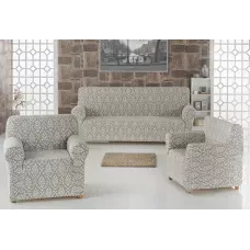 Комплект чохлів на диван і два крісла Жаккард Milano Home Concept Karna, універсальний розмір Сірий