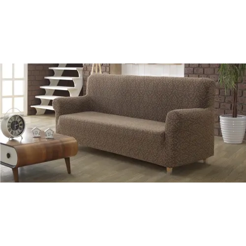 Комплект чохлів на диван і два крісла Жаккард Milano Home Concept Karna, універсальний розмір Бежевий - фото 4