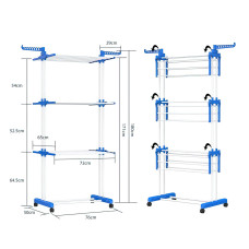 Стойка сушилка для одежды Garment rack with wheels 4 яруса, металл, 180 см высота
