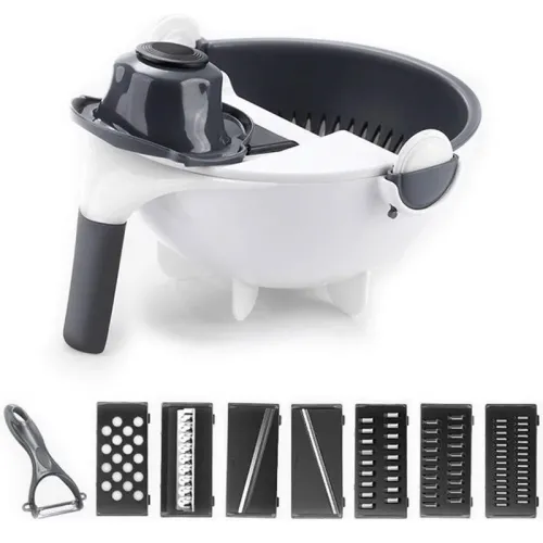 Мультислайсер 9 в 1 Basket vegetable cutter, овочерізка з насадками, ніж для чищення у подарунок