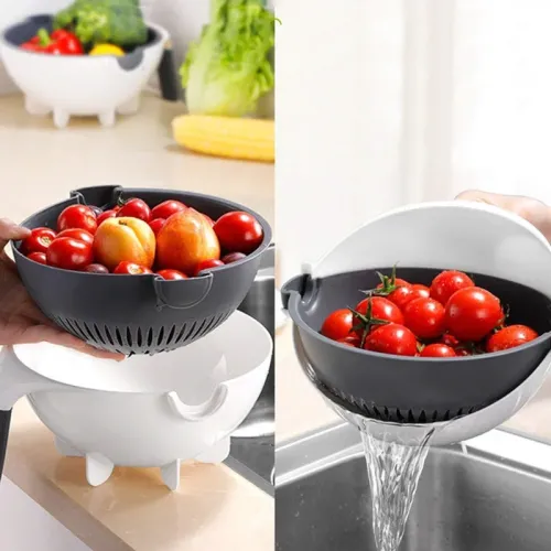Мультислайсер 9 в 1 Basket vegetable cutter, овочерізка з насадками, ніж для чищення у подарунок - фото 7