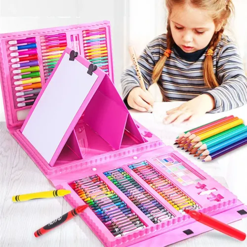 Великий дитячий набір для малювання Super Art Set, 208 предметів, з кріпленнями, два кольори