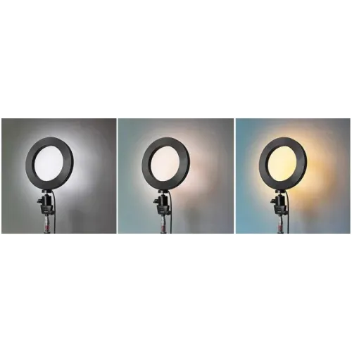 Світлодіодна кільцева лампа 20 см діаметр Pro Ring Fill Light, 3 режими, з пультом, без штатива - фото 6