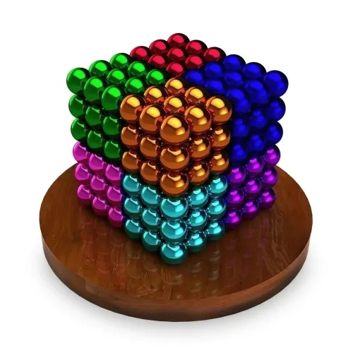 Магнітний Неокуб Веселка NEOCUBE 6 colors, кольоровий, 216 магнітних кульок 5 мм - фото 3