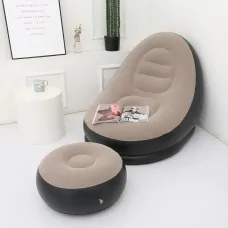 Надувне крісло з пуфом Air Sofa Comfort, вологостійке з вінілу, до 100 кг