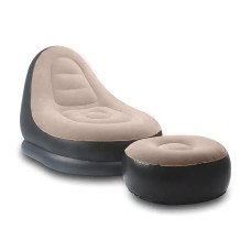 Надувное кресло с пуфом Air Sofa Comfort, влагоустойчивое с винила, до 100 кг