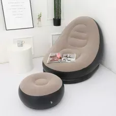 Надувне крісло з пуфом Air Sofa Comfort, вологостійке з вінілу, до 100 кг