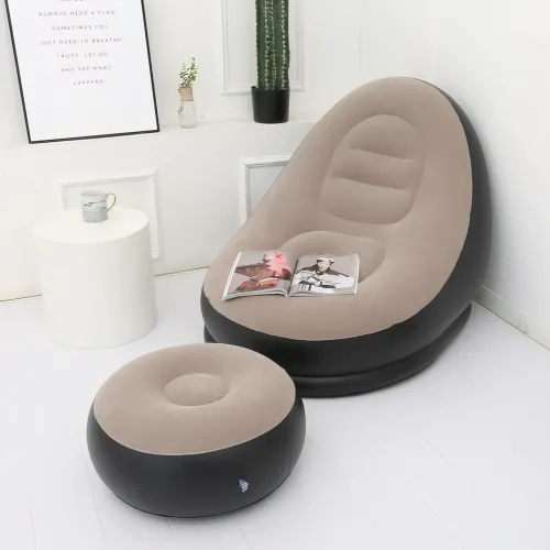 Надувне крісло з пуфом Air Sofa Comfort, вологостійке з вінілу, до 100 кг