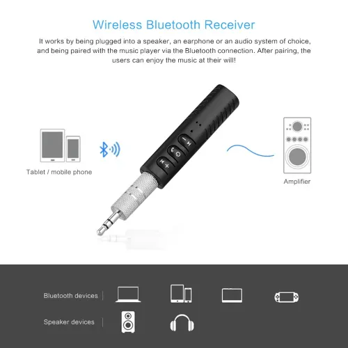 Акумуляторний AUX Bluetooth ресивер STEREO Music Reciver LD-B09, для бездротового підключення аудіо пристроїв - фото 6