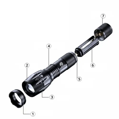 Тактичний ліхтар Bailong PC-1831-T6 ZOOM PLUS , вологостійкий, акумуляторний, 3 режиму - фото 3