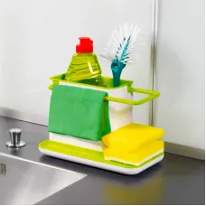 Універсальний органайзер на раковину 3 в 1 DAILY USE, для щіток, губок, мила і рушників