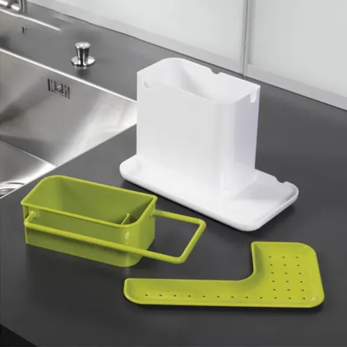 Універсальний органайзер на раковину 3 в 1 DAILY USE, для щіток, губок, мила і рушників - фото 2