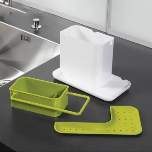 Універсальний органайзер на раковину 3 в 1 DAILY USE, для щіток, губок, мила і рушників - фото 2