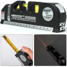 Лазерний рівень з вбудованою рулеткою FIXIT Laser level pro 3, 2 площини, чорний