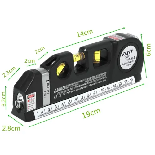 Лазерний рівень з вбудованою рулеткою FIXIT Laser level pro 3, 2 площини, чорний - фото 7