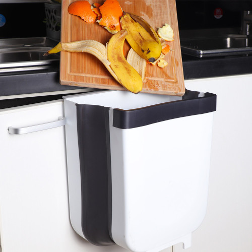 Складной мусорный контейнер на двери Kitchen Wet garbage FLEXIBLE BIN, раскладной, бежевый цвет - фото 5