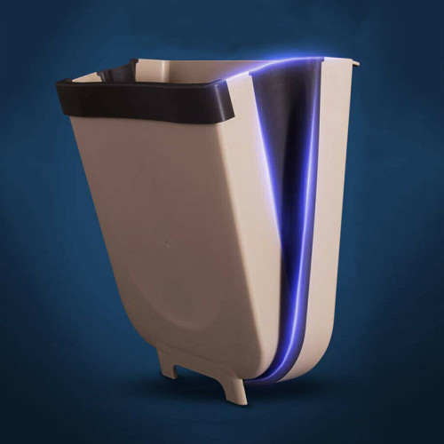 Складной мусорный контейнер на двери Kitchen Wet garbage FLEXIBLE BIN, раскладной, бежевый цвет - фото 9