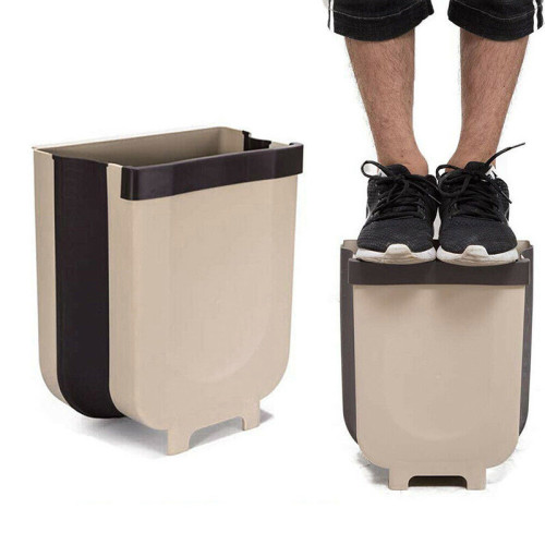 Складной мусорный контейнер на двери Kitchen Wet garbage FLEXIBLE BIN, раскладной, бежевый цвет - фото 10