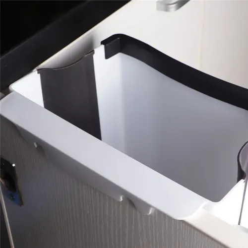 Складной мусорный контейнер на двери Kitchen Wet garbage FLEXIBLE BIN, раскладной, бежевый цвет - фото 8