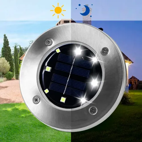 Комплект з 4-х вуличних ліхтарів на сонячній батареї MAXI DISC LIGHT, з багнетами для газону, водонепроникні - фото 4