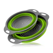 Набір складаних друшляків Collapsible Filter Bassets із силікону, 29 і 24.5 см