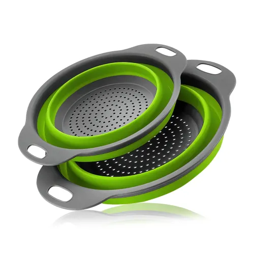 Набір складаних друшляків Collapsible Filter Bassets із силікону, 29 і 24.5 см