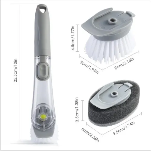 Щітка з дозатором для миття посуду Decontamination Wok Brush, багатофункціональна - фото 4