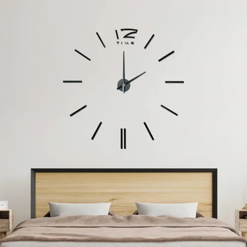 Настінний годинник DIY Clock у стилі мінімалізм, діаметр до 100 см, чорний колір - фото 3