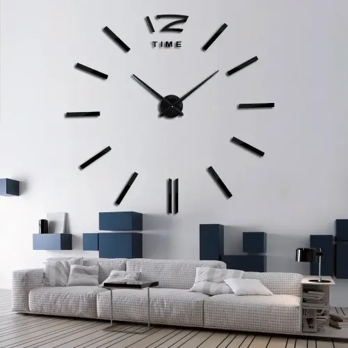 Настінний годинник DIY Clock у стилі мінімалізм, діаметр до 100 см, чорний колір - фото 5