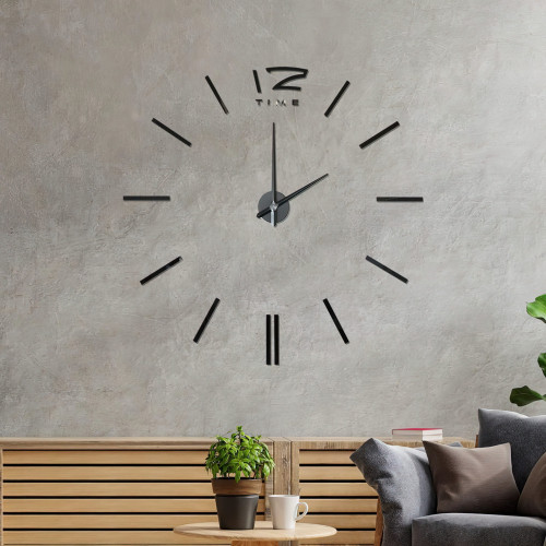 Настенные часы DIY Clock в стиле минимализм, диаметр до 100 см, черный цвет - фото 5