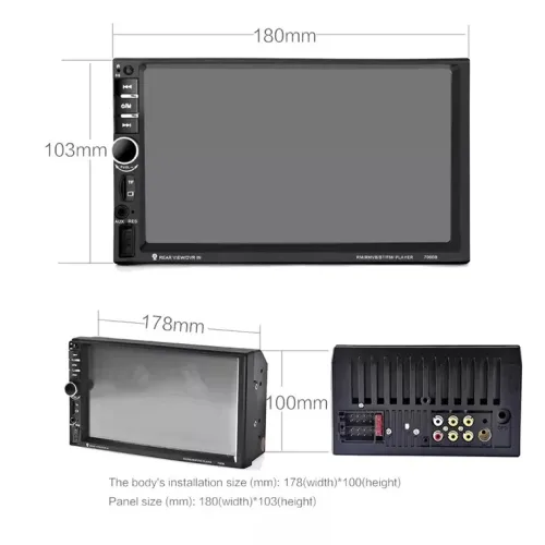 Автомагнітола 2Din сенсорна, Bluetooth AMP 7010B Slim, пульт в комплекті - фото 5