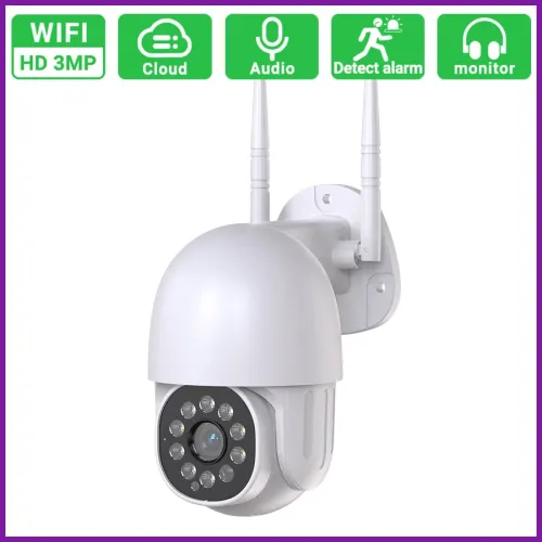 Уличная поворотная IP камера NJ PRO 1080 Vision 360 , влагостойкая, датчик движение, ночное видение, белая - фото 3