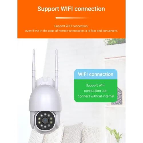 Уличная поворотная IP камера NJ PRO 1080 Vision 360 , влагостойкая, датчик движение, ночное видение, белая - фото 6