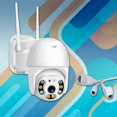 Уличная поворотная IP камера NJ PRO 1080 Vision 360 , влагостойкая, датчик движение, ночное видение, белая