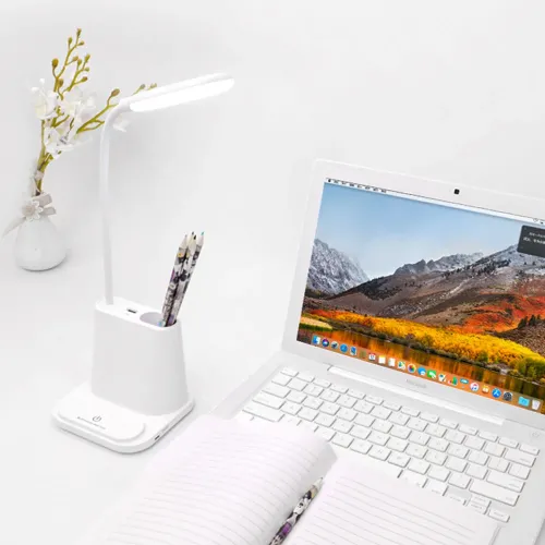 Настільна акумуляторна LED-лампа Bionic Desk Lamp, сенсорна, з функцією Power Bank, біла - фото 3