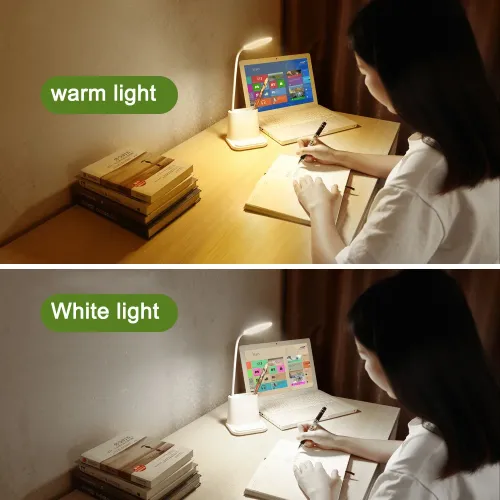 Настільна акумуляторна LED-лампа Bionic Desk Lamp, сенсорна, з функцією Power Bank, біла - фото 5