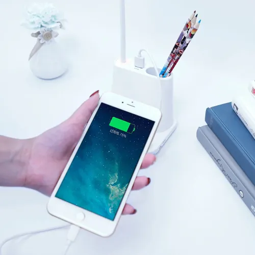 Настільна акумуляторна LED-лампа Bionic Desk Lamp, сенсорна, з функцією Power Bank, біла - фото 6