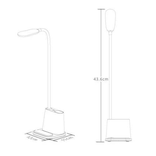 Настільна акумуляторна LED-лампа Bionic Desk Lamp, сенсорна, з функцією Power Bank, біла - фото 7