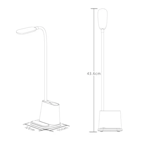 Настільна акумуляторна LED-лампа Bionic Desk Lamp, сенсорна, з функцією Power Bank, біла - фото 7