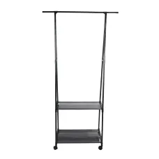 Стійка-вішалка для одягу та взуття Coat Rack Pro з навантаженням до 30 кг, 2 полиці, 1 перекладина, алюмінієва