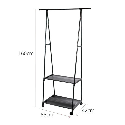Стойка-вешалка для одежды и обуви Coat Rack Pro с нагрузкой до 30 кг, 2 полки, 1 перекладина, алюминиевая - фото 2