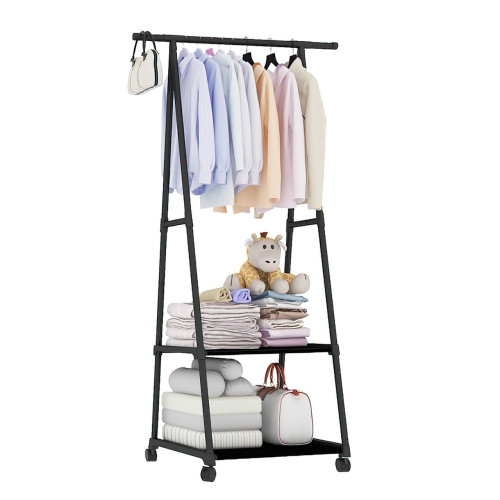 Стойка-вешалка для одежды и обуви Coat Rack Pro с нагрузкой до 30 кг, 2 полки, 1 перекладина, алюминиевая - фото 4