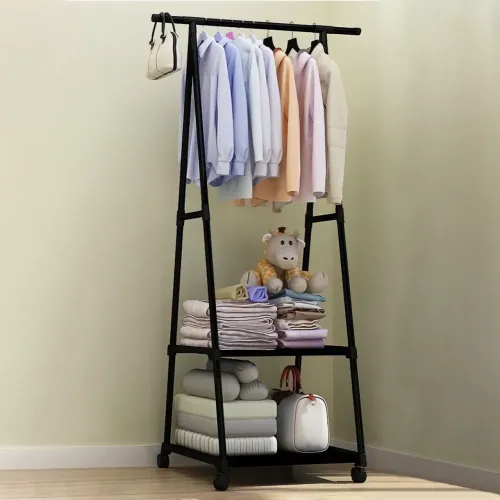 Стійка-вішалка для одягу та взуття Coat Rack Pro з навантаженням до 30 кг, 2 полиці, 1 перекладина, алюмінієва - фото 5