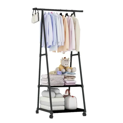 Стойка-вешалка для одежды и обуви Coat Rack Pro с нагрузкой до 30 кг, 2 полки, 1 перекладина, алюминиевая - фото 2