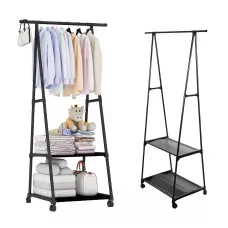 Стійка-вішалка для одягу та взуття Coat Rack Pro з навантаженням до 30 кг, 2 полиці, 1 перекладина, алюмінієва