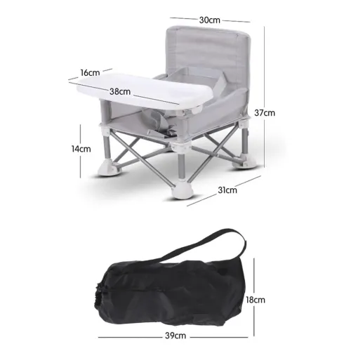 Дитячий складаний стілець для годування Baby seat Pro, тканинний стілець з алюмінієвими ніжками - фото 4