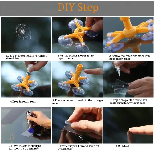 Повний набір для ремонту лобового скла Sunroz Windshield Repair Kit - фото 3
